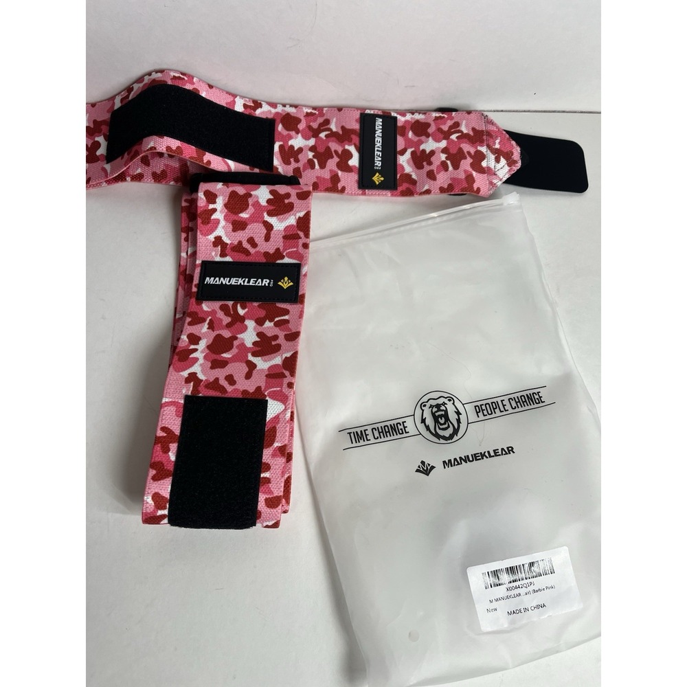 MANUEKLEAR Elbow Sleeves for Weightlifting, Adjustable Elbow 40‎ Inch Pink Camo